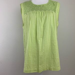 J Crew Green Cotton Blouse